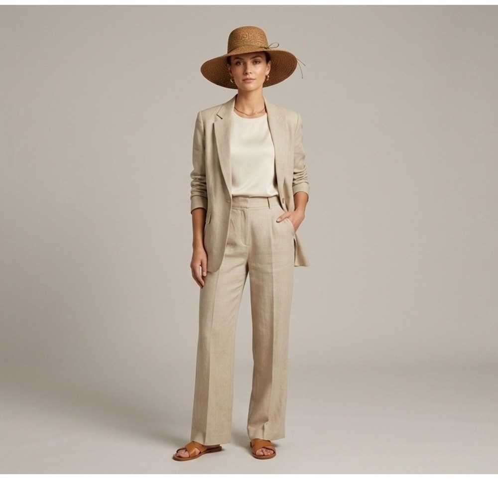Cappelli Straworld Inc Hat Women Tan Paper Straw Wide Brim Sun Beaded One Size